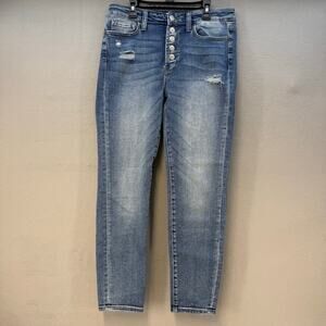 Vervet Los Angeles Jeans Women's 29 (9) Button Fly Skinny Leg High Rise EUC
